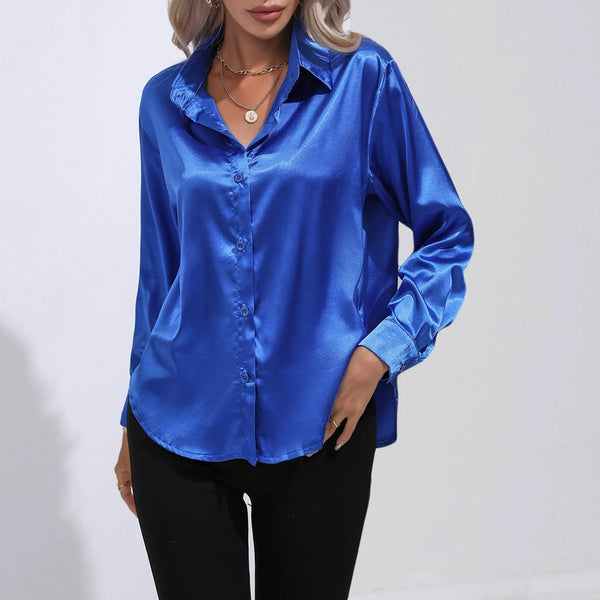 Elegant Satin Ladies Blouse