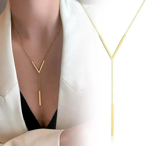 Golden Elegance V Necklace